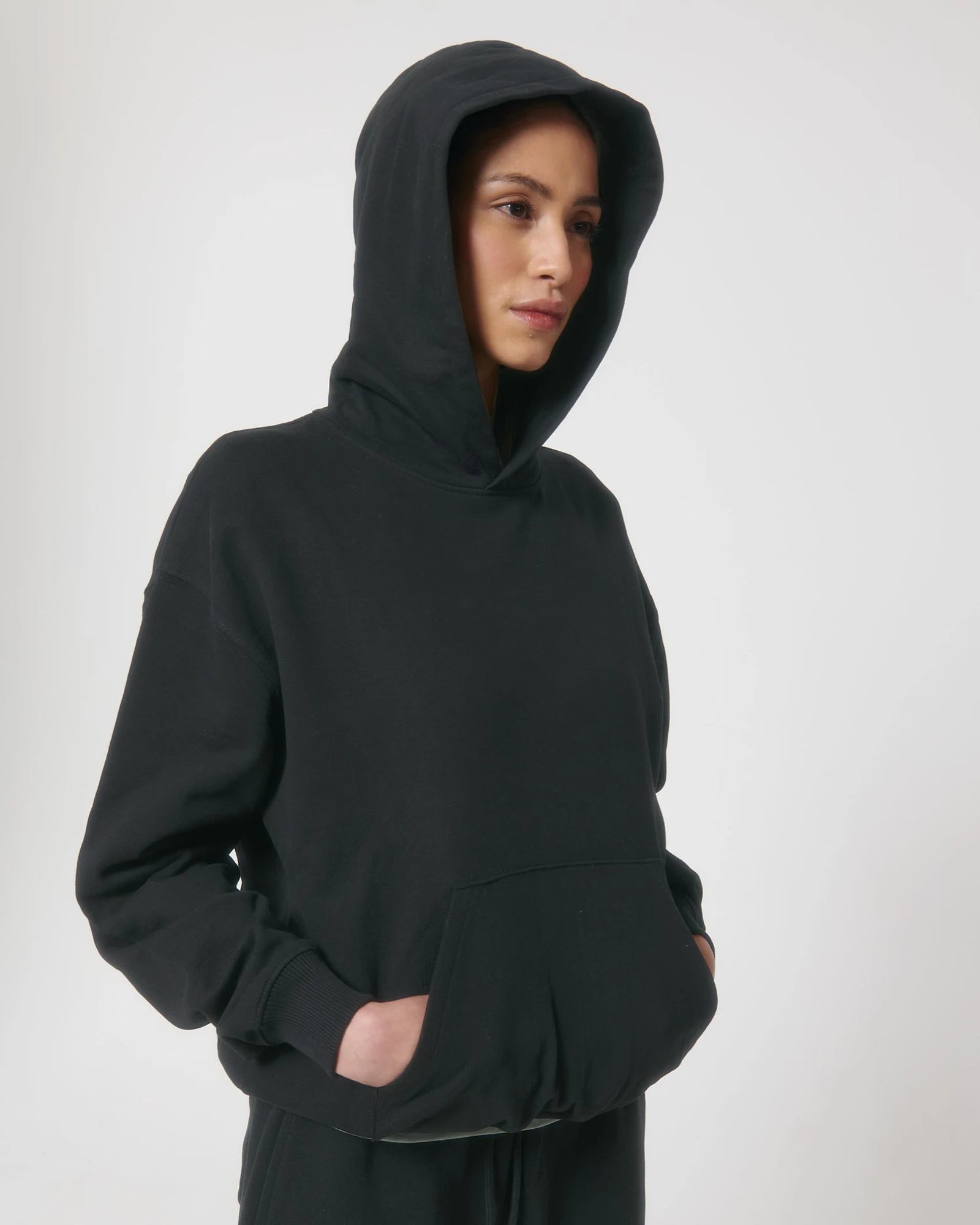 Sweat à capuche unisexe coton bio Stanley/Stella Cooper à personnaliser - Black